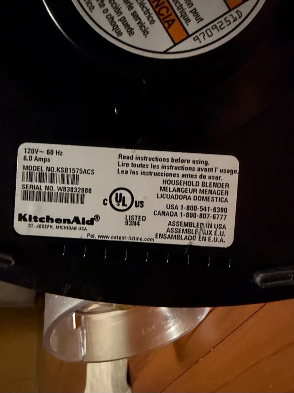 KitchenAid Blender with Base in Metallic Gold and Black